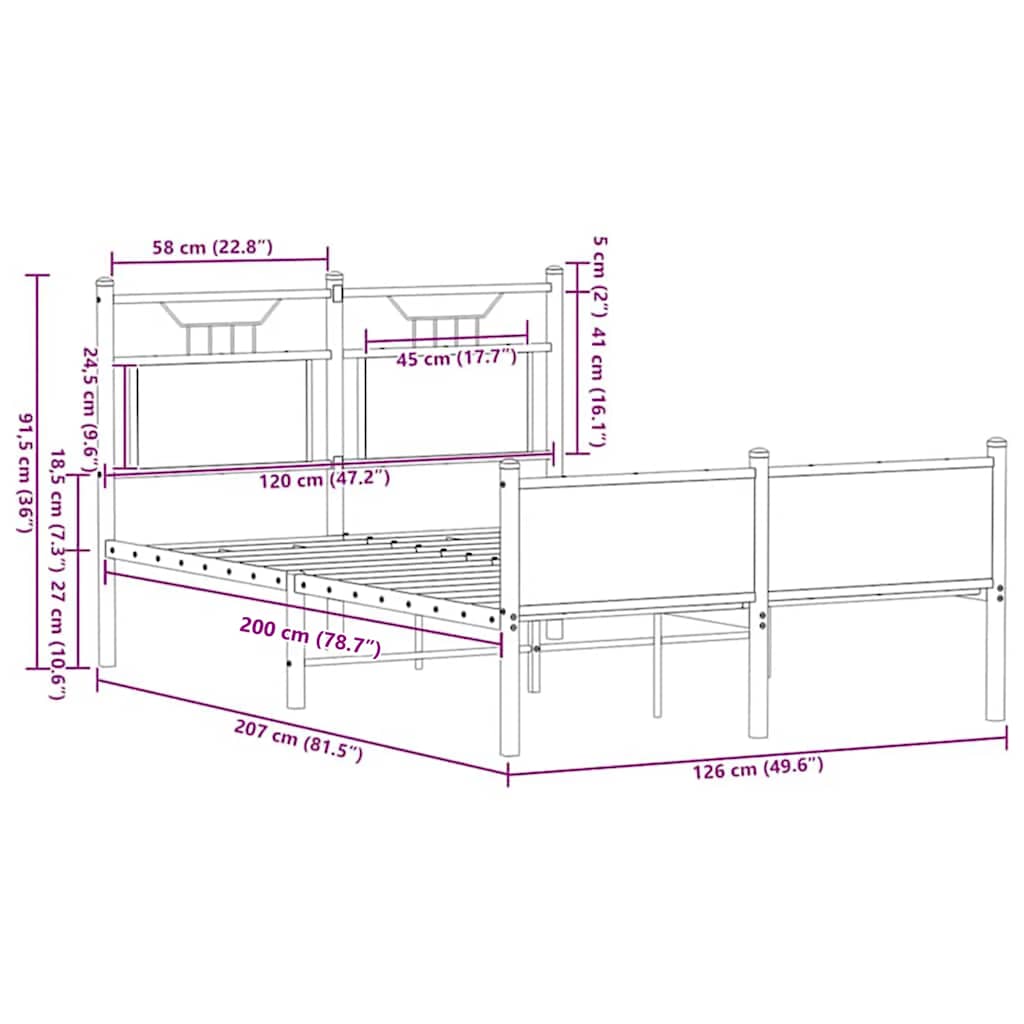barna tölgy színű szerelt fa ágykeret matrac nélkül 120x200 cm