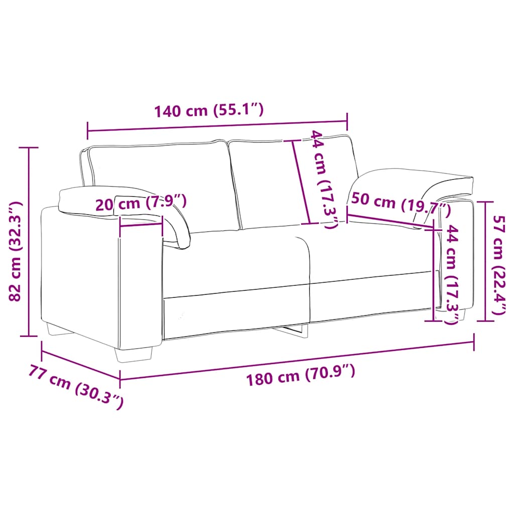 világosszürke bársony loveseat kanapé 180x77x82 cm