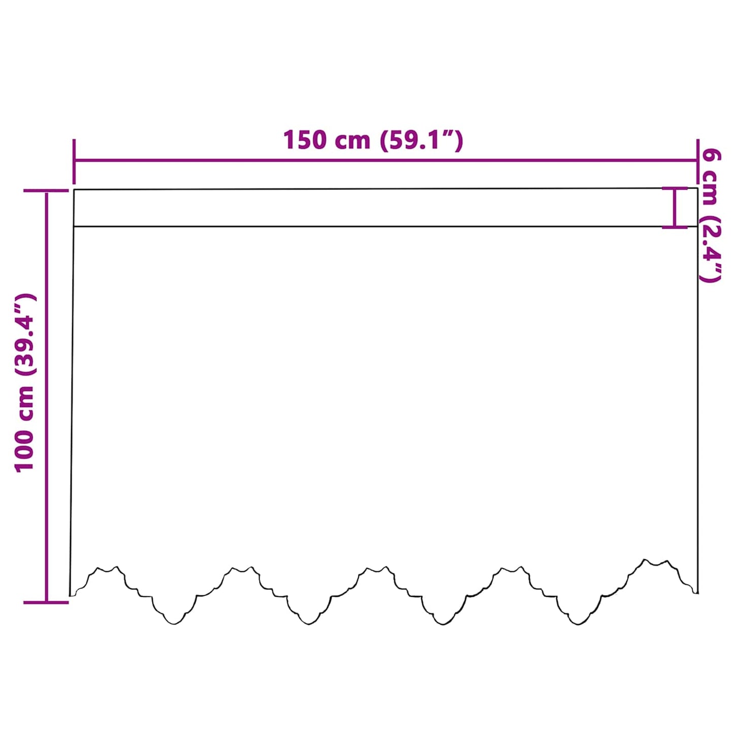 Csipkés Függöny függönyökkel Fehér 100 x 150 cm Poliészter