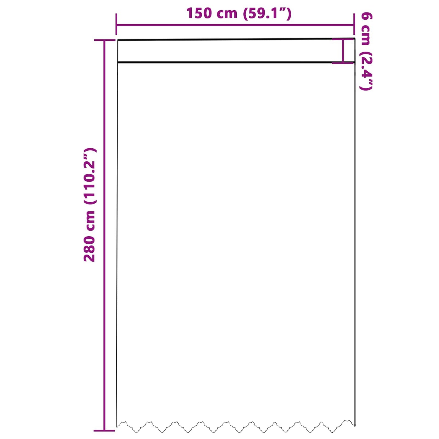 Csipkés Függöny függönyökkel Fehér 280 x 150 cm Poliészter