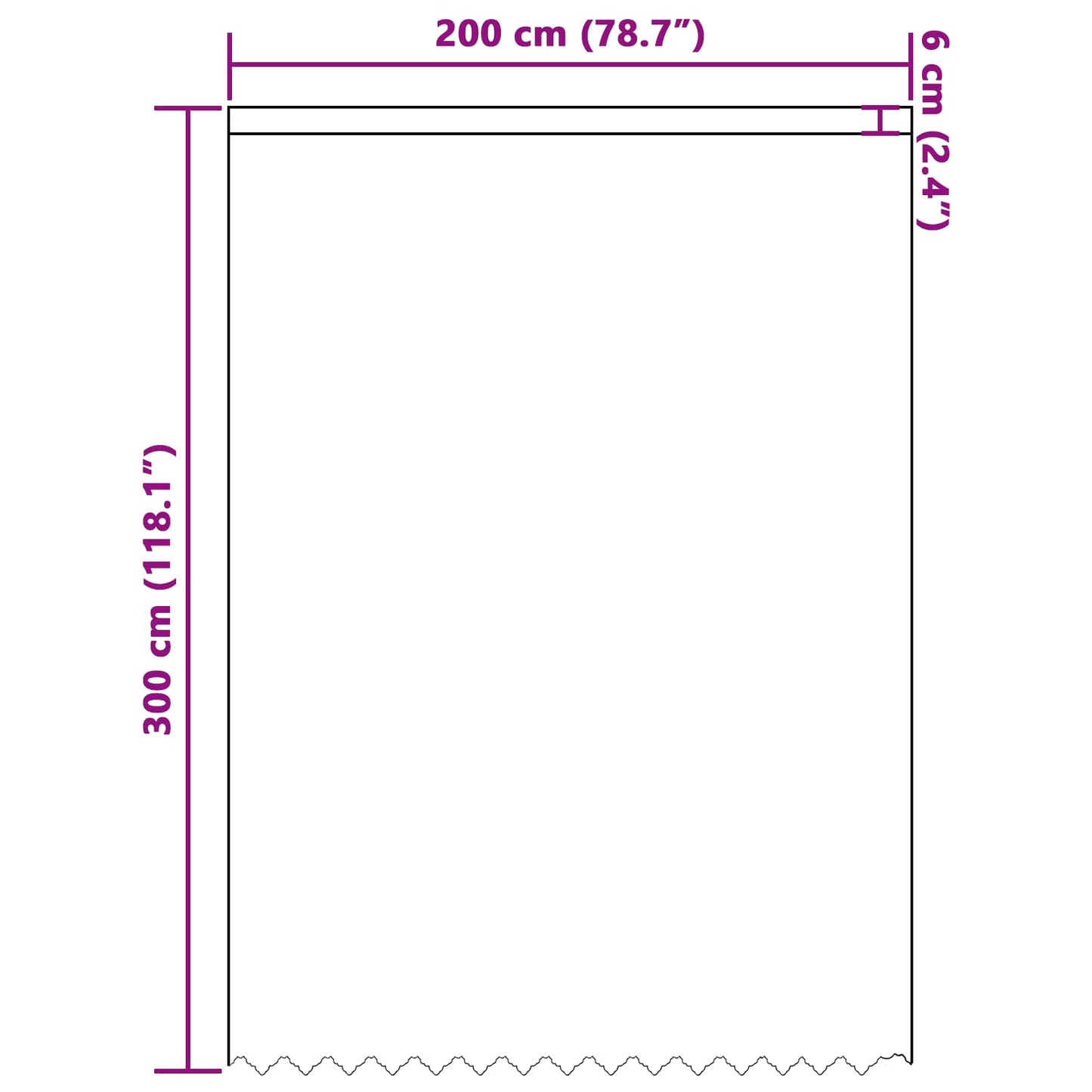 Csipkés Függöny függönyökkel Fehér 300 x 200 cm Poliészter