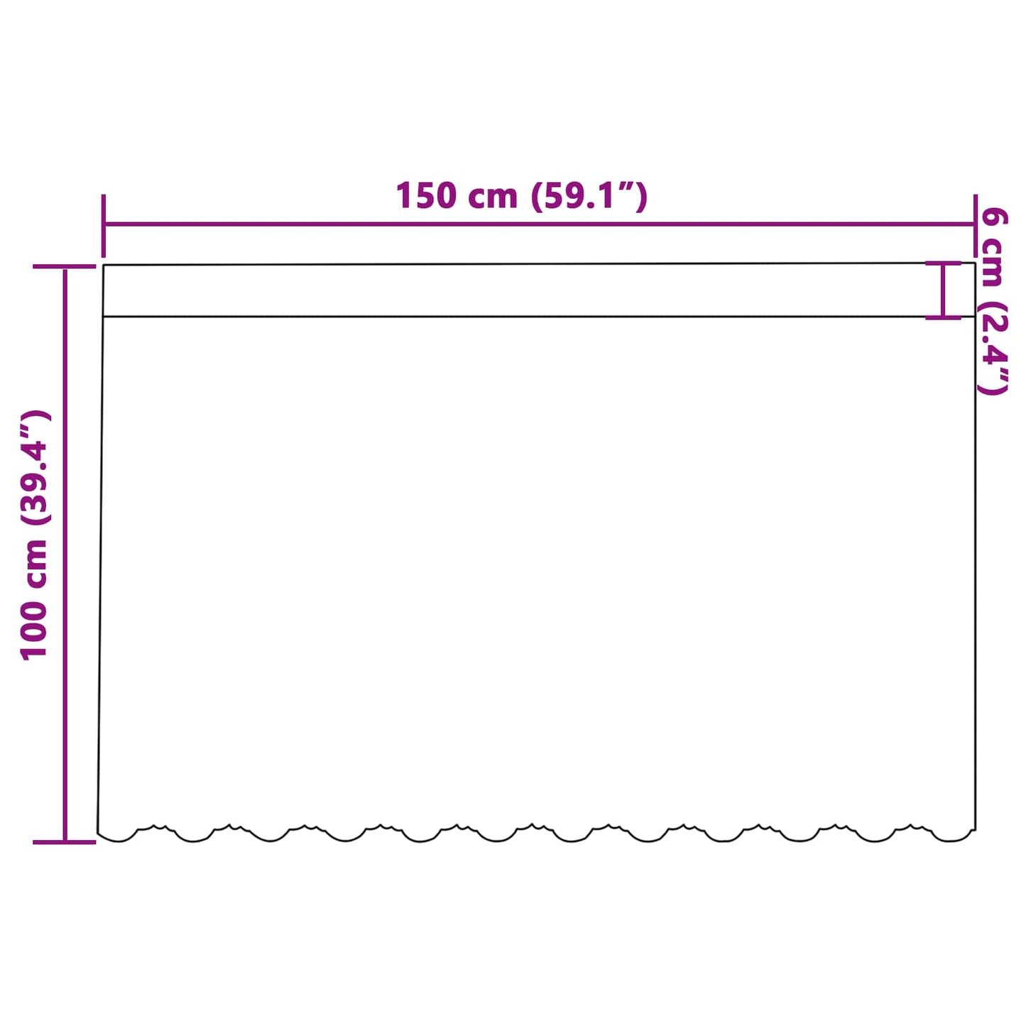 Csipkés Függöny függönyökkel Fehér 100 x 150 cm Poliészter