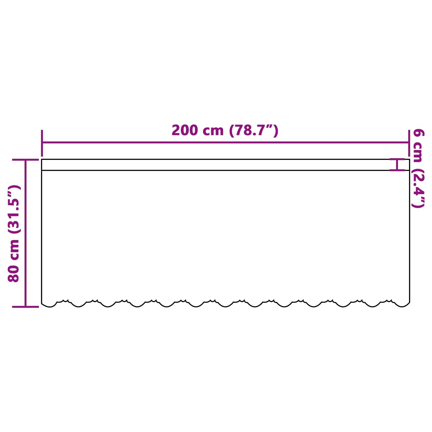 Csipkés Függöny függönyökkel Fehér 80 x 200 cm Poliészter
