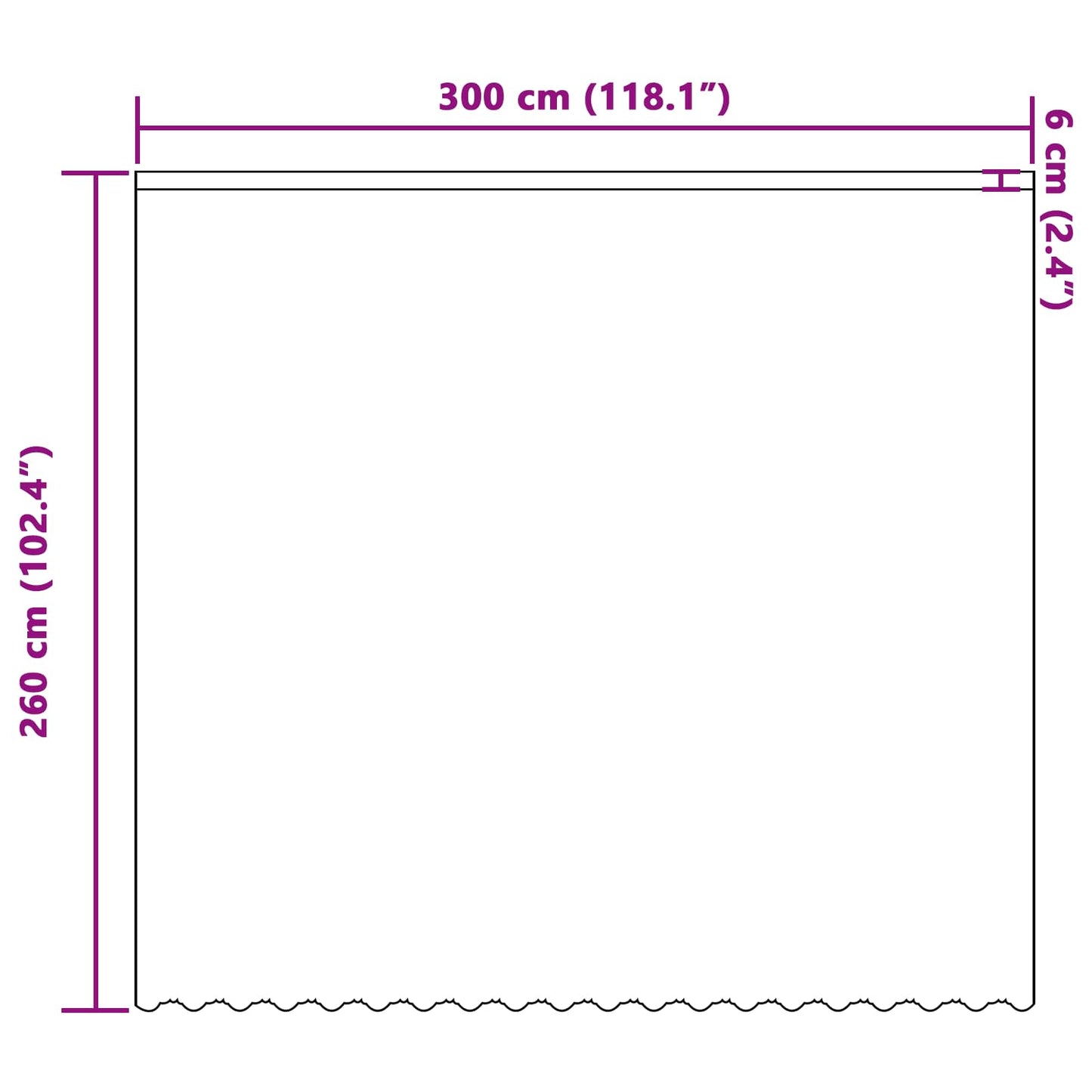 Csipkés Függöny függönyökkel Fehér 260 x 300 cm Poliészter