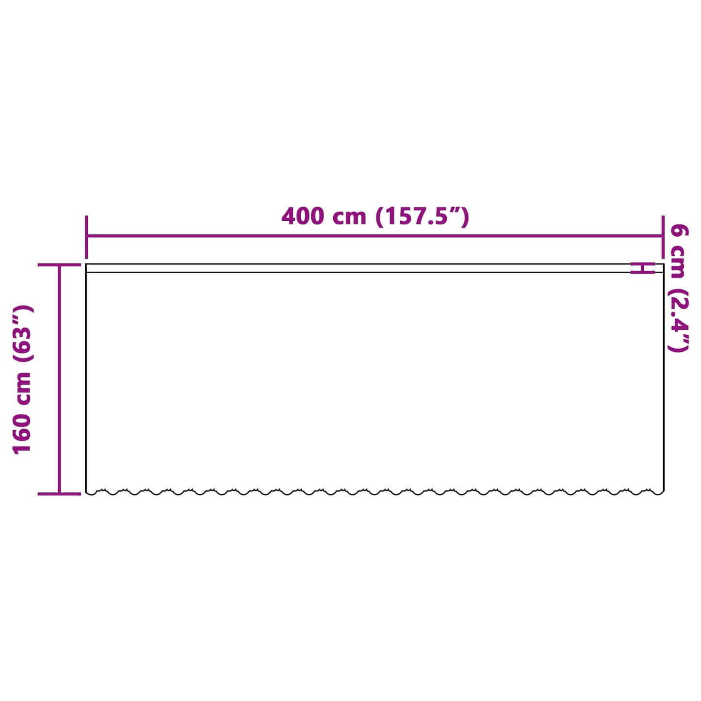 Csipkés Függöny függönyökkel Fehér 160 x 400 cm Poliészter
