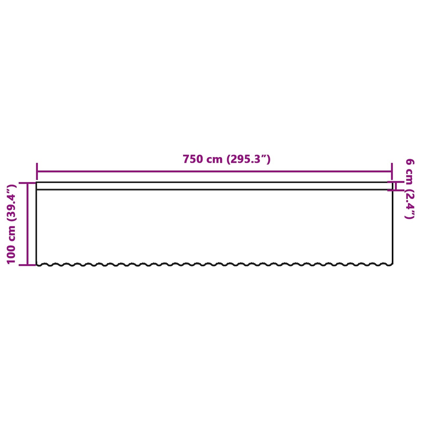 Csipkés Függöny függönyökkel Fehér 750 x 100 cm Poliészter