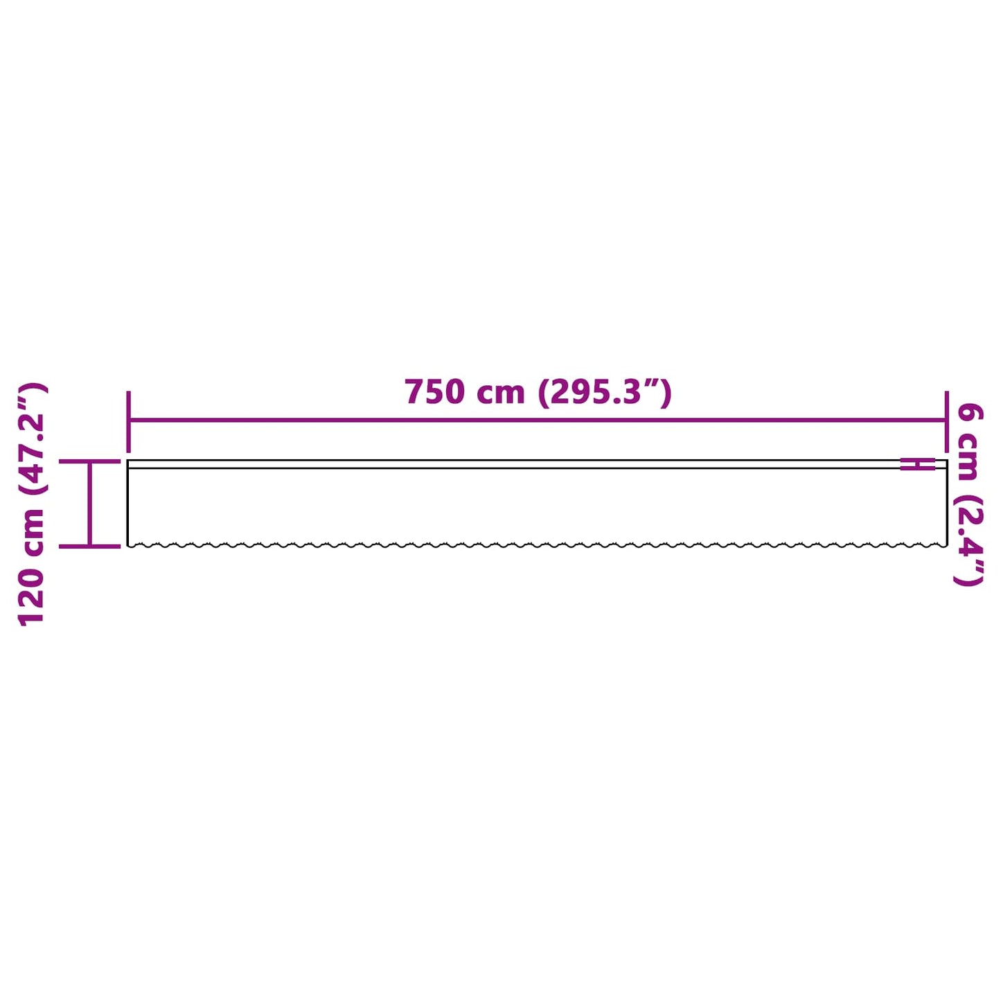 Csipkés Függöny függönyökkel Fehér 120 x 750 cm Poliészter