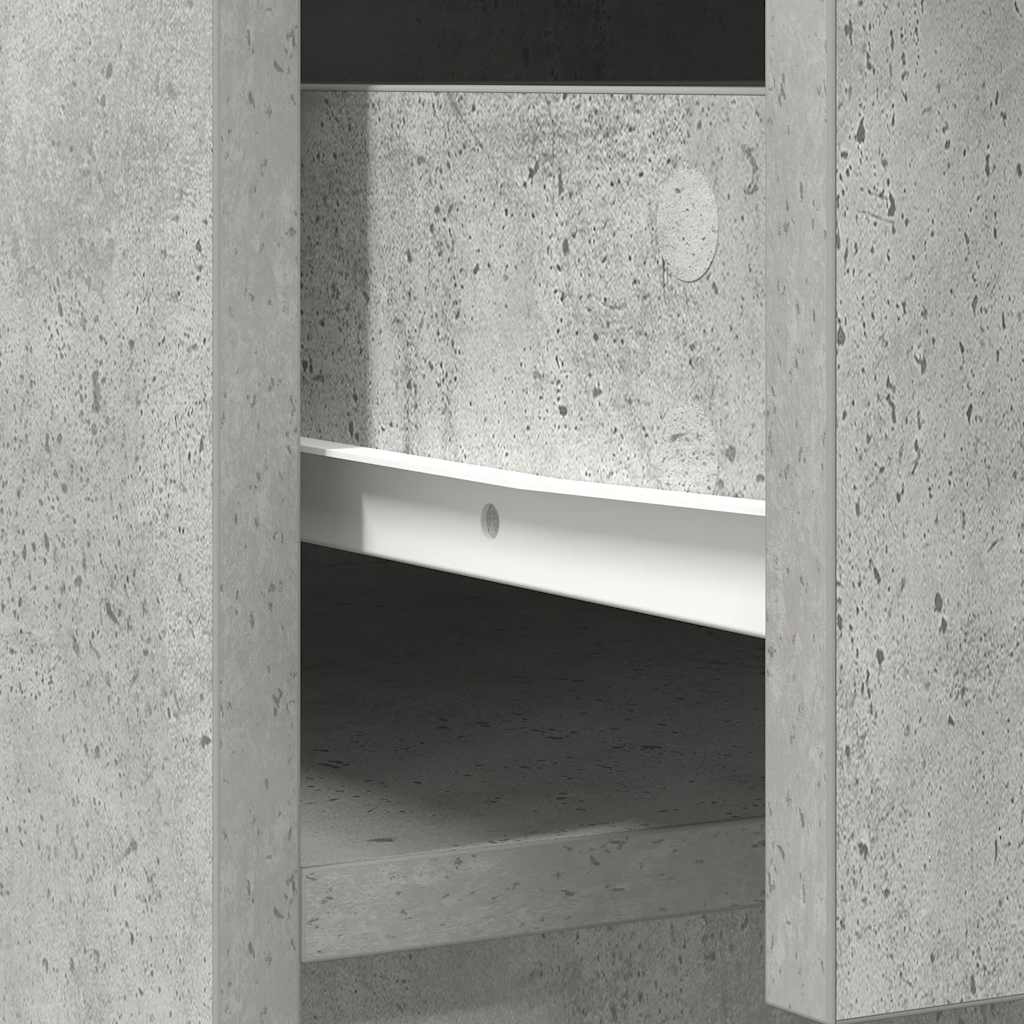 betonszürke komód fiókokkal és ajtókkal 73x31x90 cm