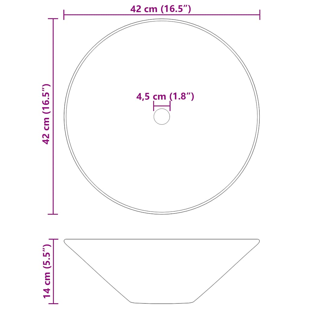 mosdókagylók 2 db fényes fekete Ø42x14 cm Kerámia