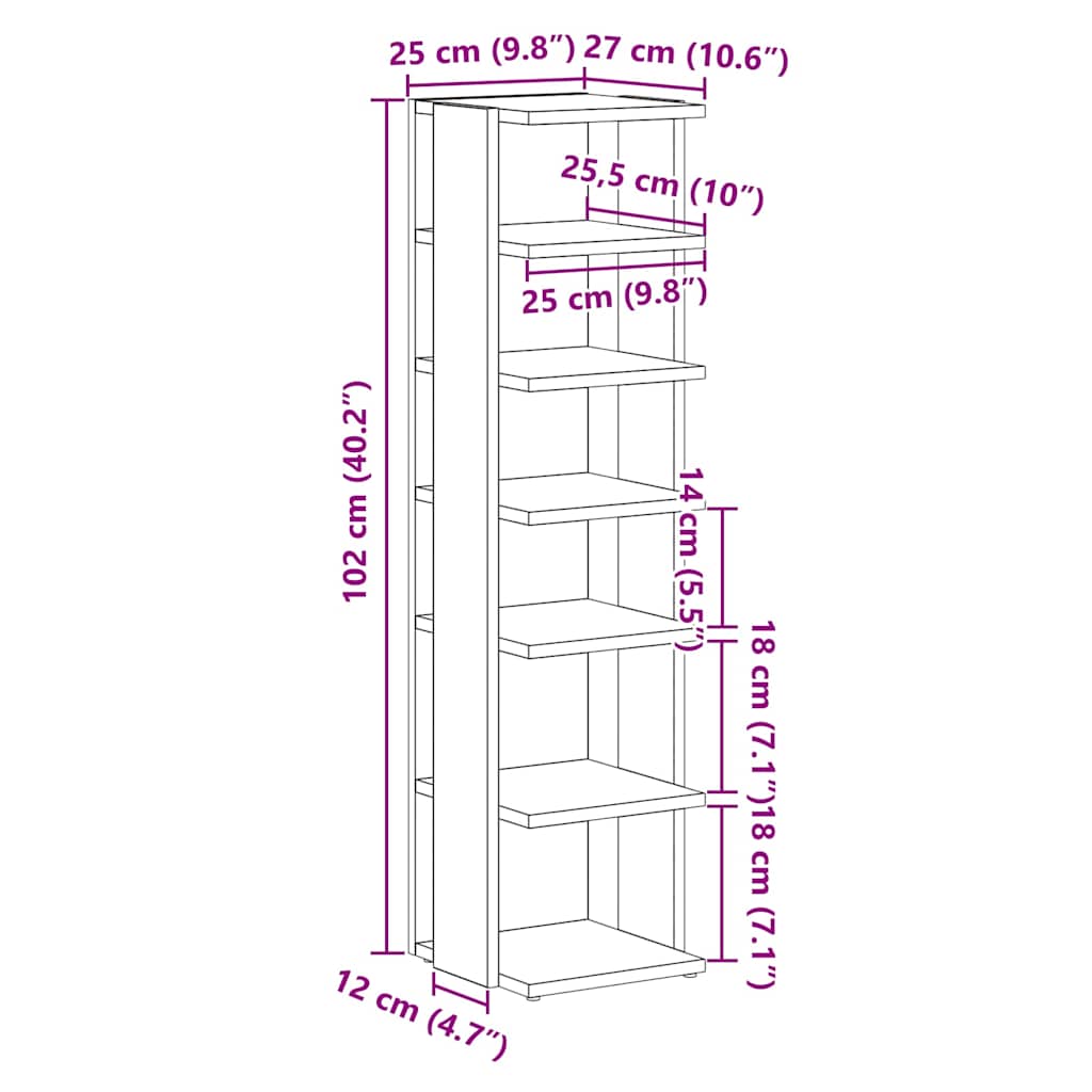 2 db fekete tölgy szerelt fa cipőszekrény 25x27x102 cm