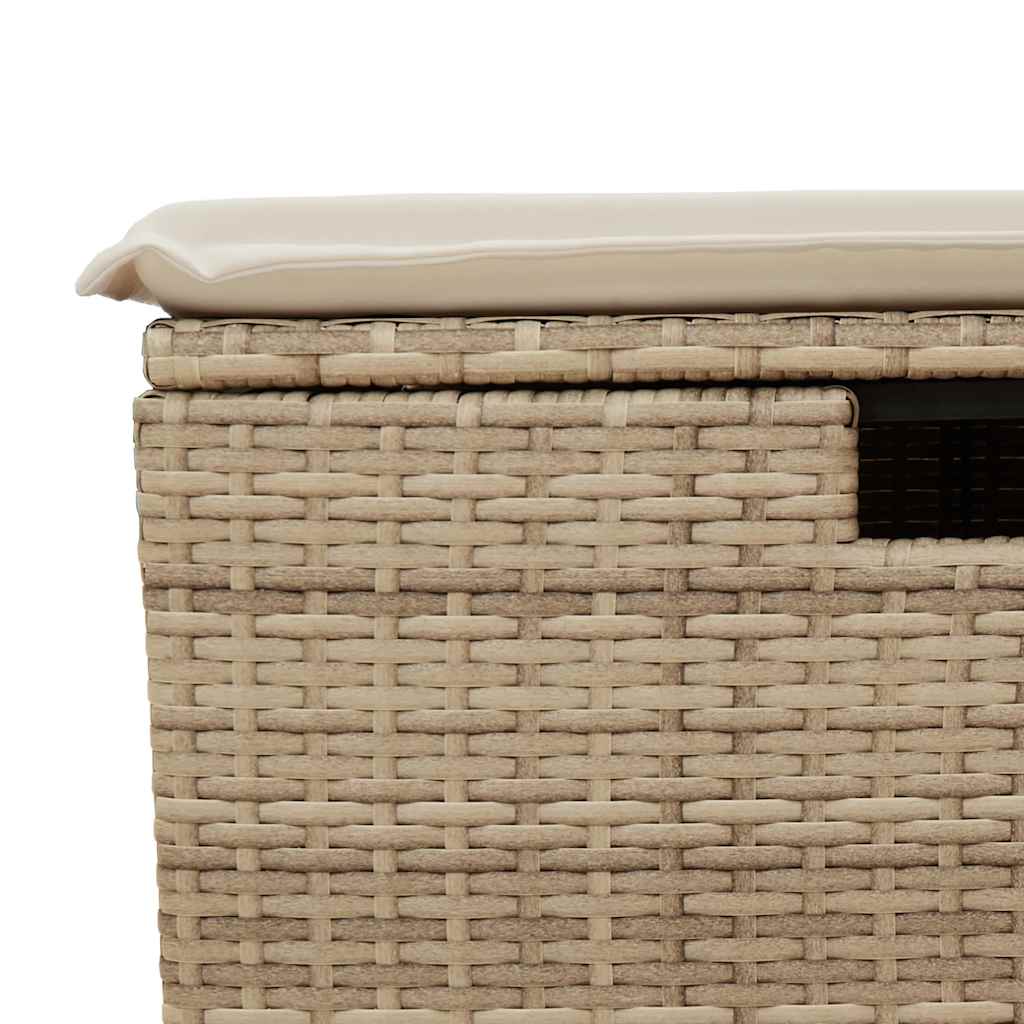 9 részes bézs polyrattan kerti ülőgarnitúra párnákkal