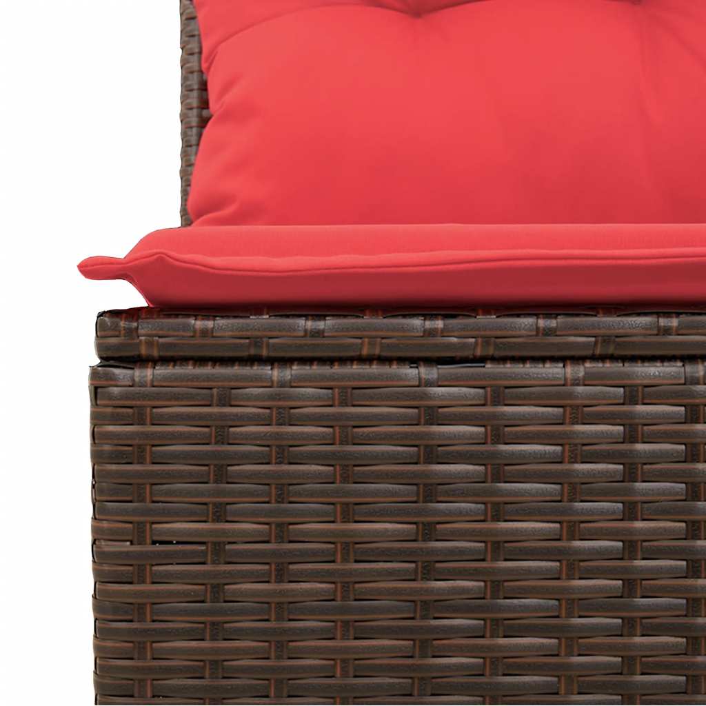 7 részes barna polyrattan kerti ülőgarnitúra párnákkal