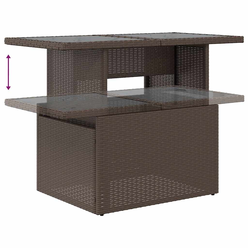 6 részes barna polyrattan kerti ülőgarnitúra párnákkal