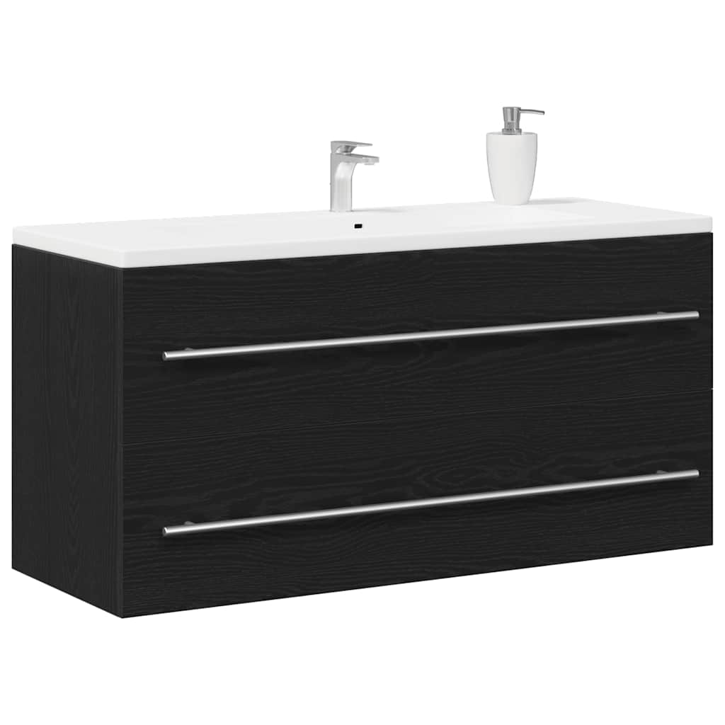 fekete tölgy szerelt fa mosdószekrény 100x38,5x48 cm