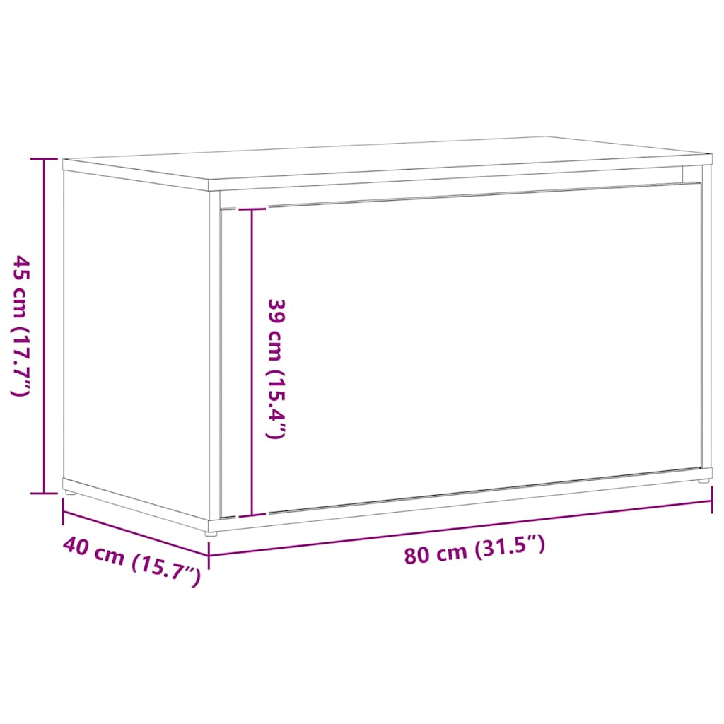 Előtér pad fiókkal Fekete tölgy 80 x 40 x 45 cm Faanyag