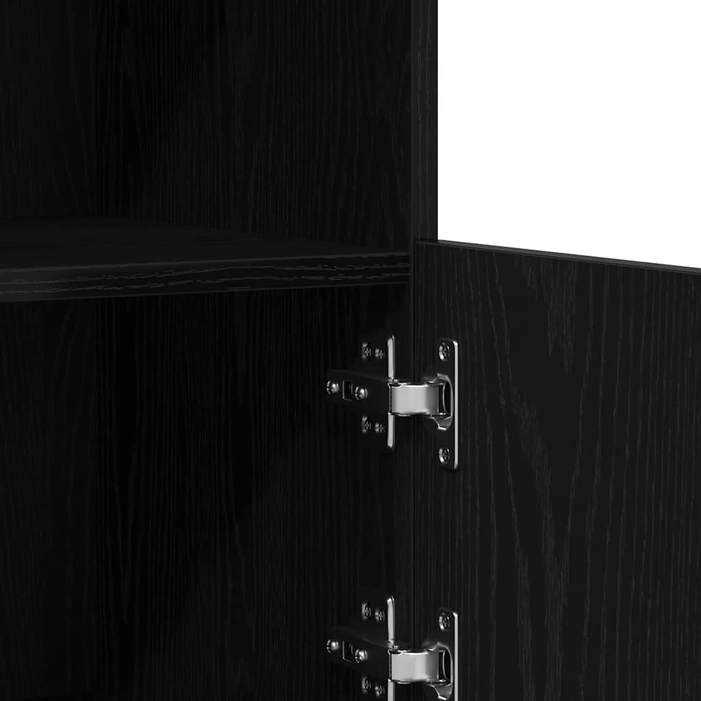 LED tálaló Fekete 81 x 37 x 66,5 cm Szerelt Fa