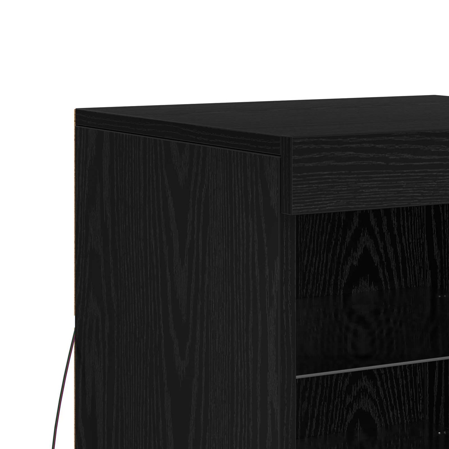 LED tálaló Fekete tölgy 41 x 37 x 67 cm Szerelt Fa