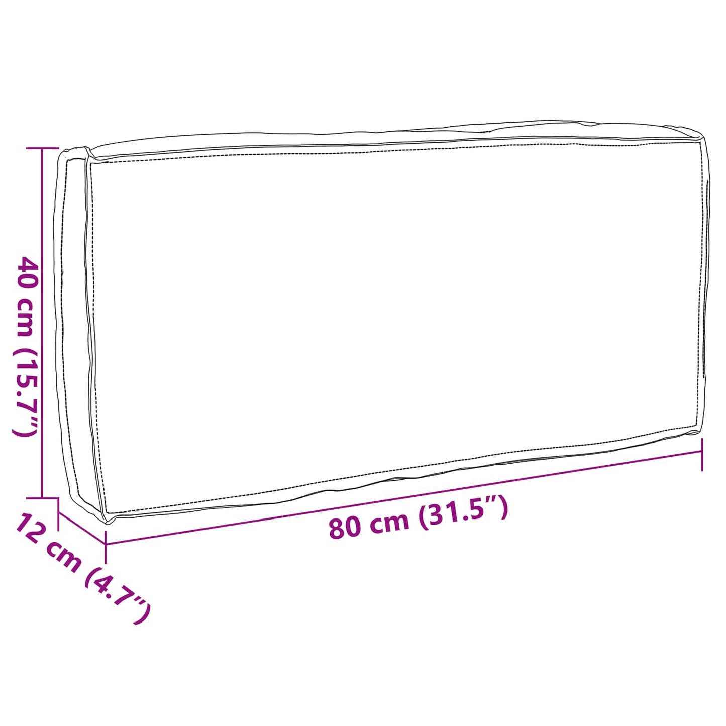 Párna Antracit 80 x 40 x 12 cm Oxford Szövet