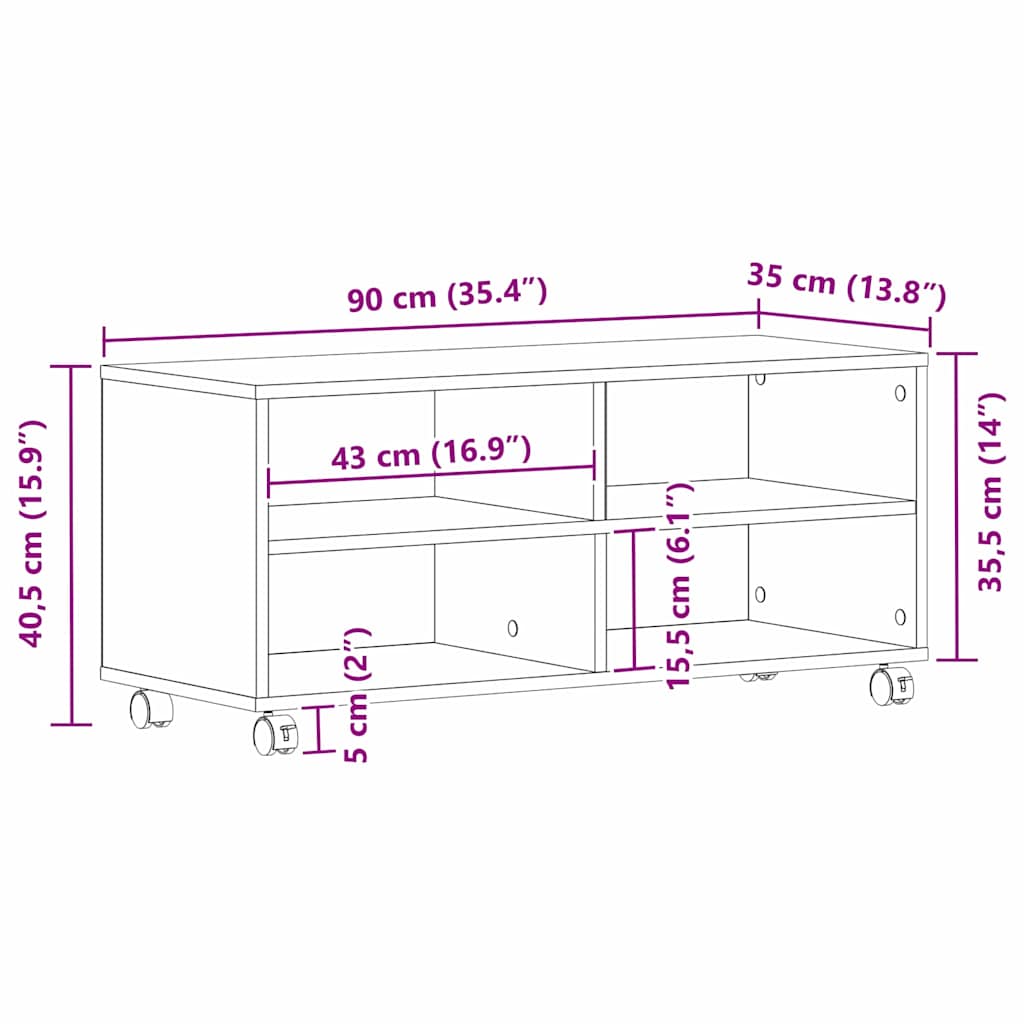 TV szekrény Barna 90 x 35 x 40.5 cm Faanyag
