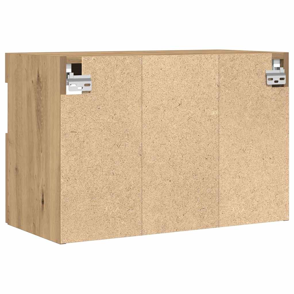 TV Fali Szekrény LED-del kézműves tölgy 60 x 30 x 40 cm Faanyag