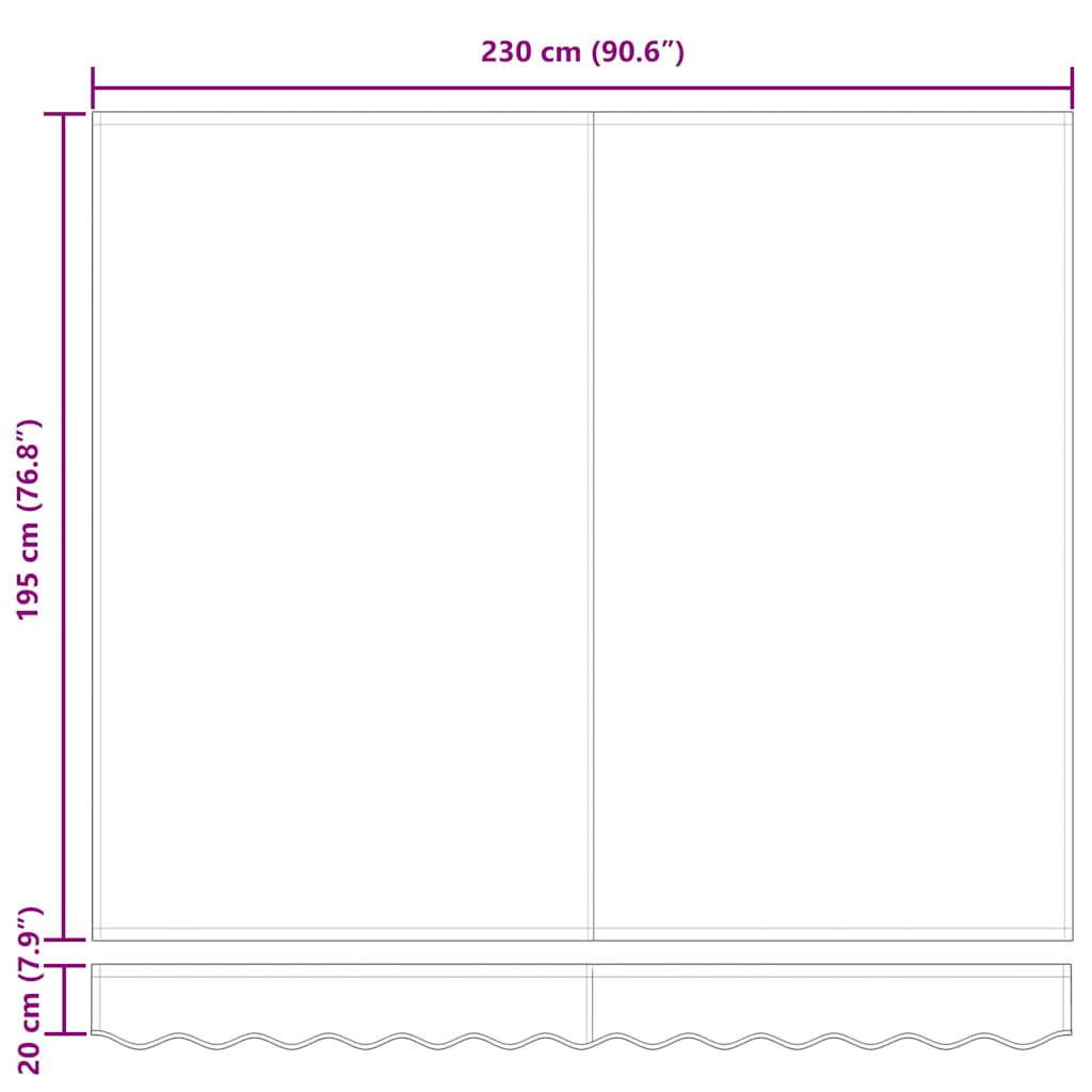 Napernyő keret Narancs és Fekete 250 x 200 cm