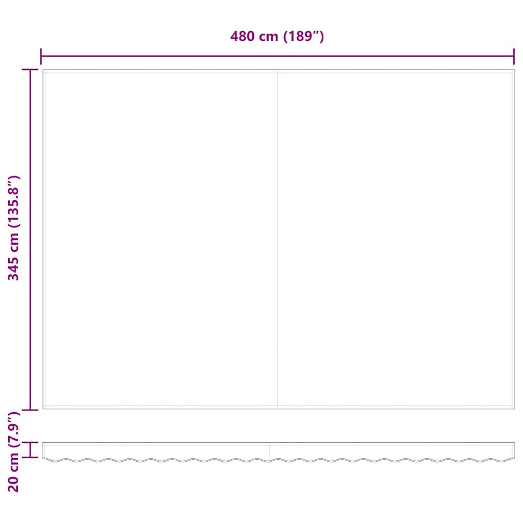 Behúzható napellenző Piros és Fehér 500 × 350 cm