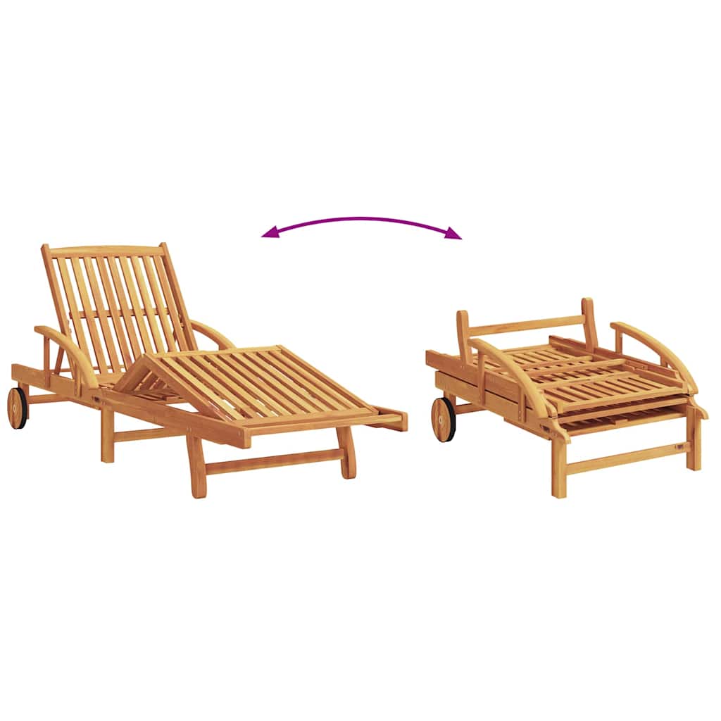 Napozó 2 pcs Tópszínű 200 x 67 x 84 cm Tömör Akácfa