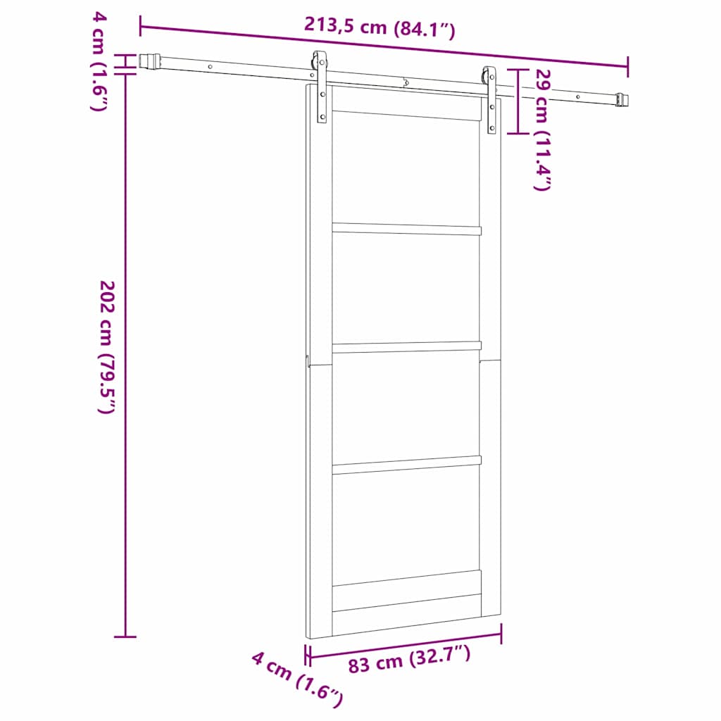 Csúszó ajtó ORKDAL Fehér 83 x 202 cm Tömör fenyőfa és üveg