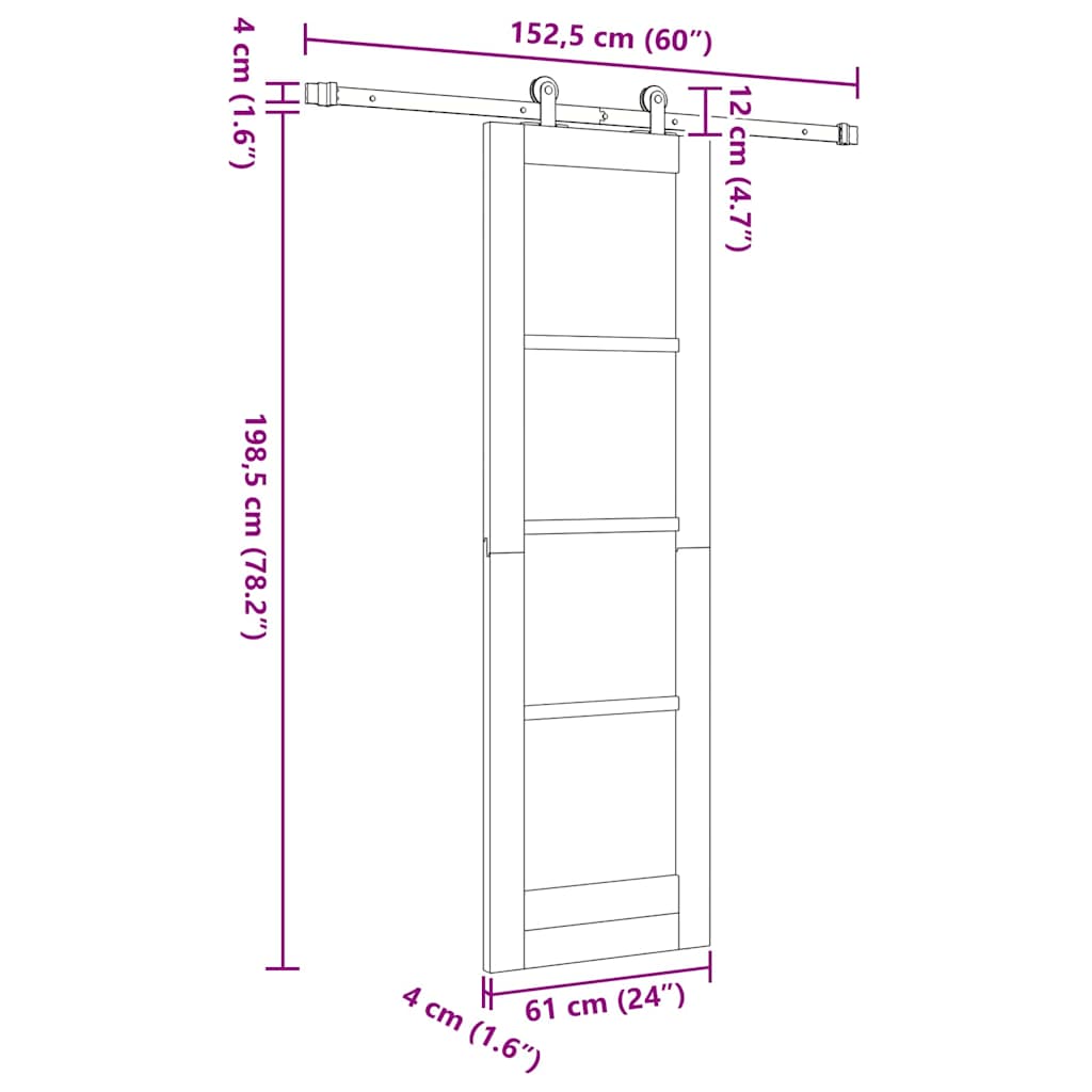 Csúszó ajtó ORKDAL Természetes 61 x 198,5 cm