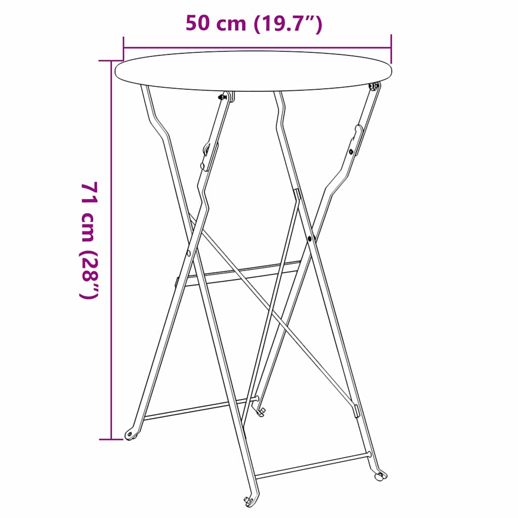 Bisztróasztal Sötétzöld Ø 50 x 71 cm Porfestett acél