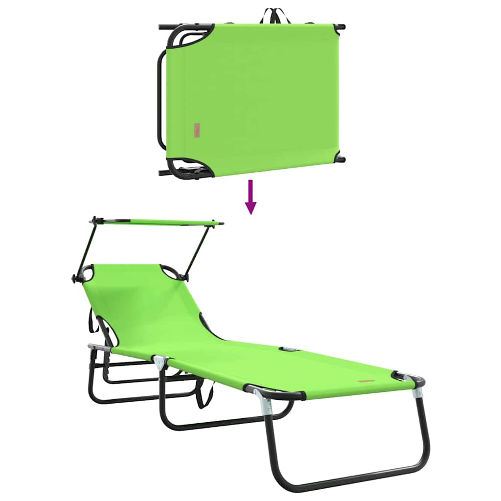 Összecsukható nyugágy 2 pcs Zöld 190 x 57 x 81 cm oxford