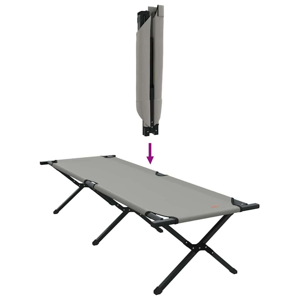 Összecsukható Kemping Ágy 2 db Szürke 193 x 69 x 45 cm