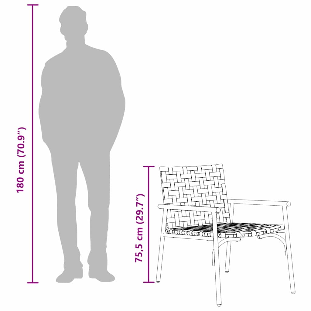 Kerti Szék 2 pcs Barna 78 x 55,5 x 75,5 cm polirattan