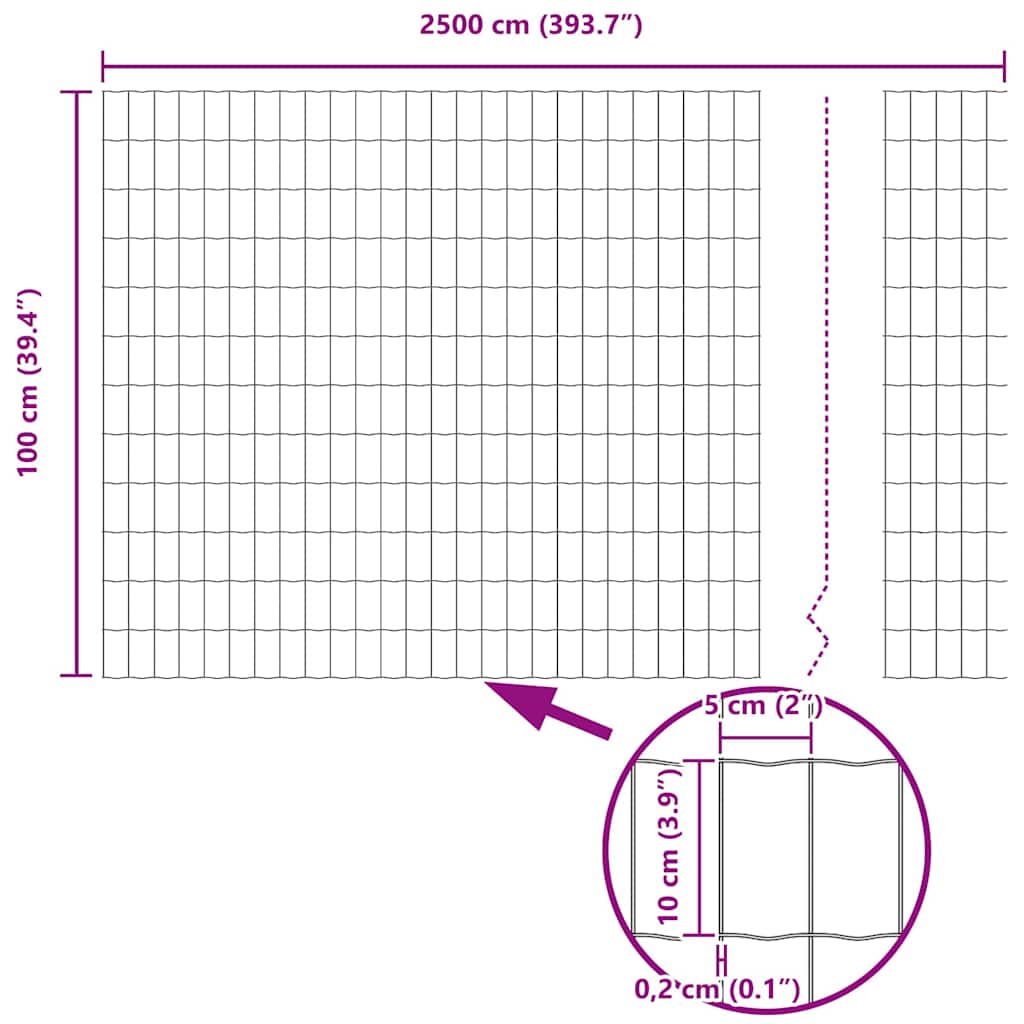 Európai Kerítés 1 x 25 m PVC-bevonatú vas