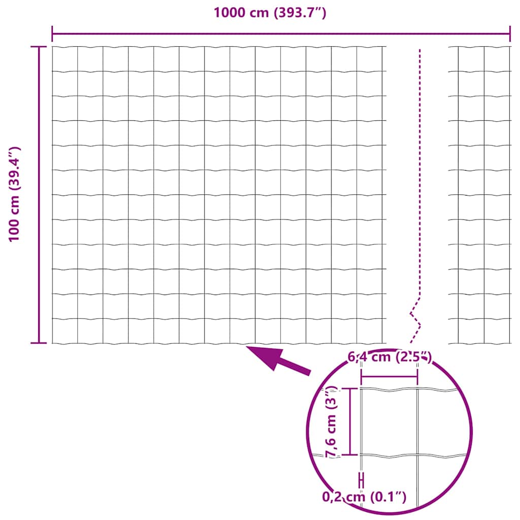 Európai Kerítés 1 x 10 m PVC-bevonatú vas