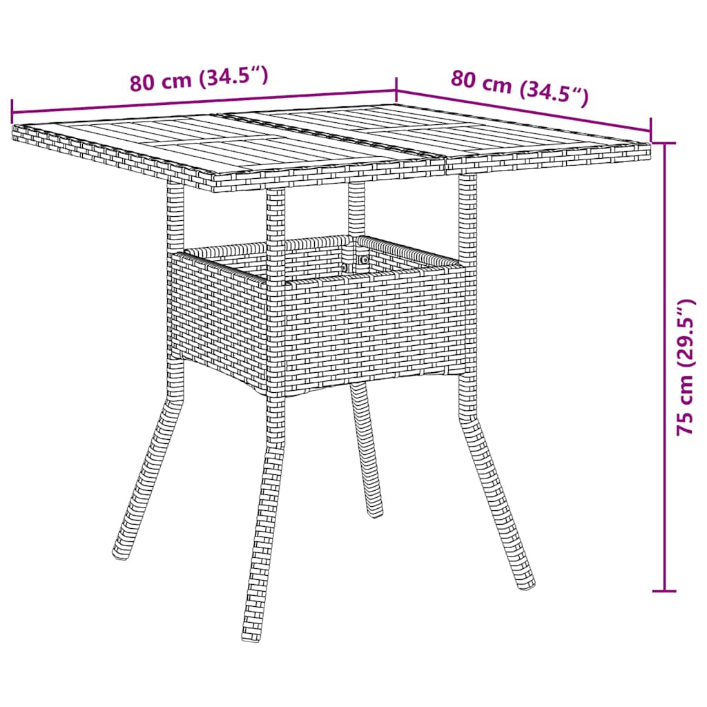 Kert étkező szett 5 pcs Szürke polirattan