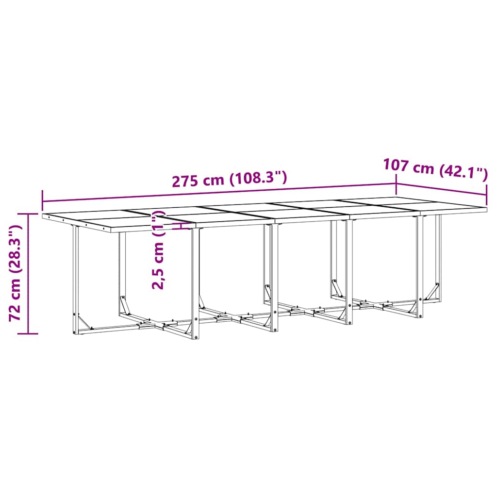 Kert étkező szett 15 pcs Fekete Acél
