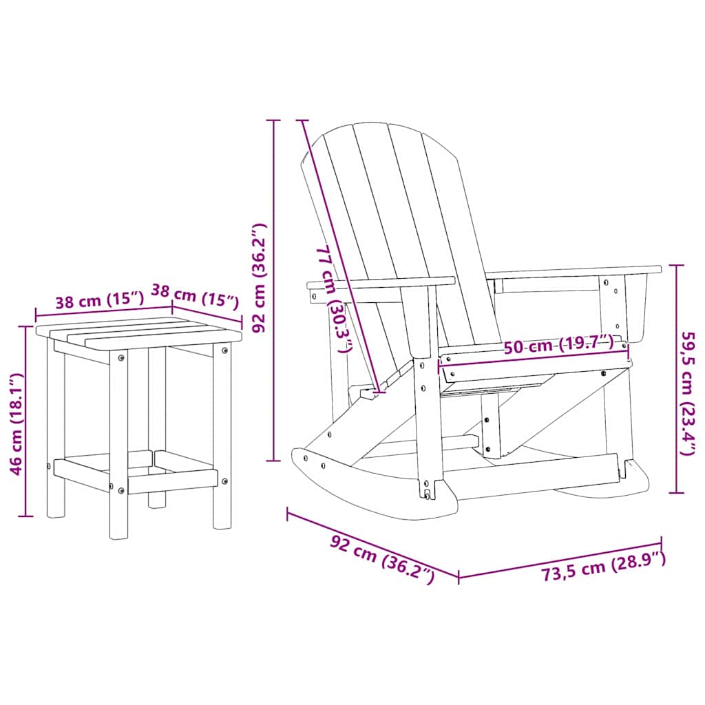 Kerti lounge szett 3 pcs Sötétkék HDPE