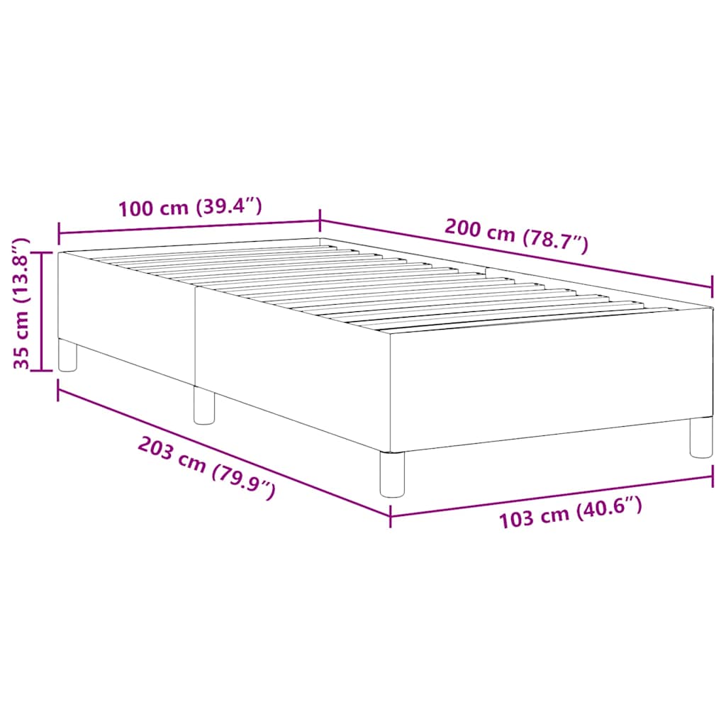 Boxrugós ágy Kék 100 x 200 cm Bársonyos szövet