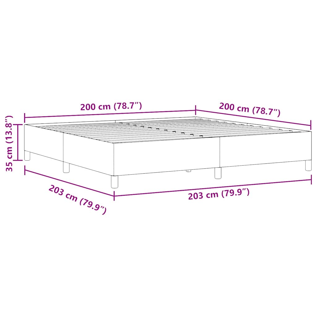 Boxrugós ágy Krémszínű 200 x 200 cm Bársonyos szövet
