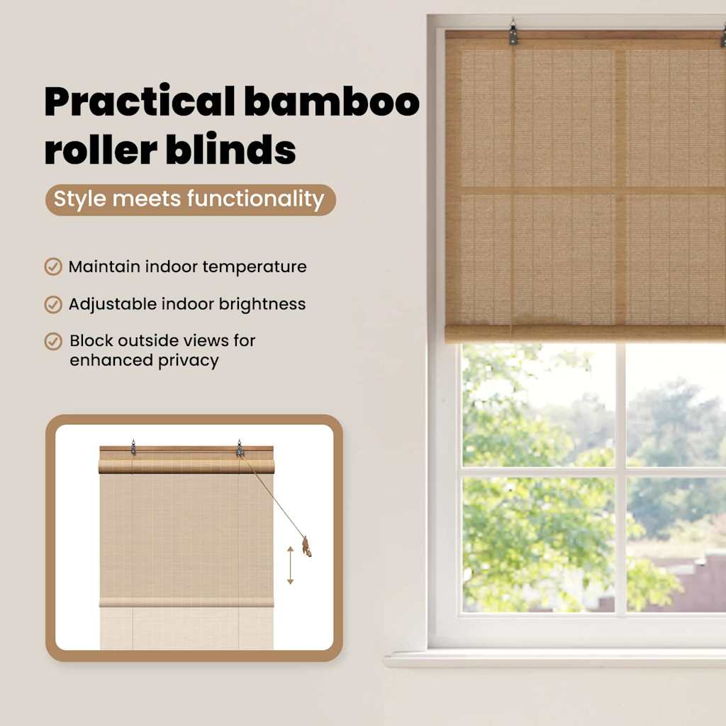 Roletta Barna 90 x 160 cm Bambusz