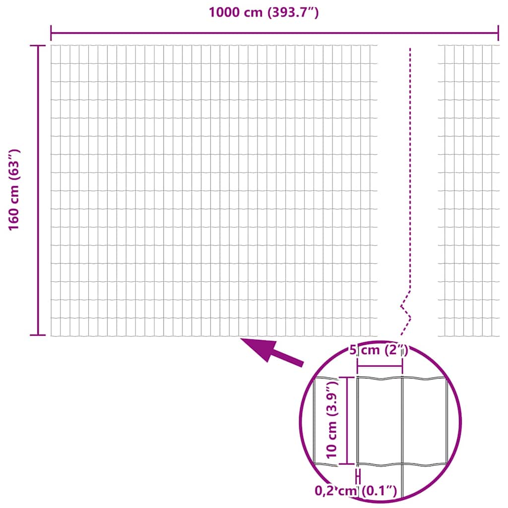 Európai Kerítés Szürke 1,6 x 10 m PVC-bevonatú vas