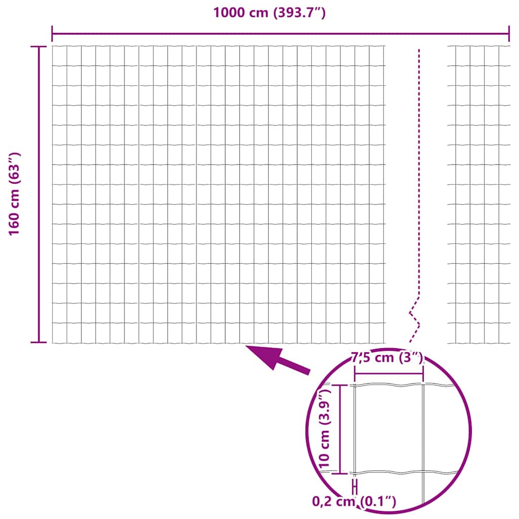 Európai Kerítés Szürke 1,6 x 10 m PVC-bevonatú vas