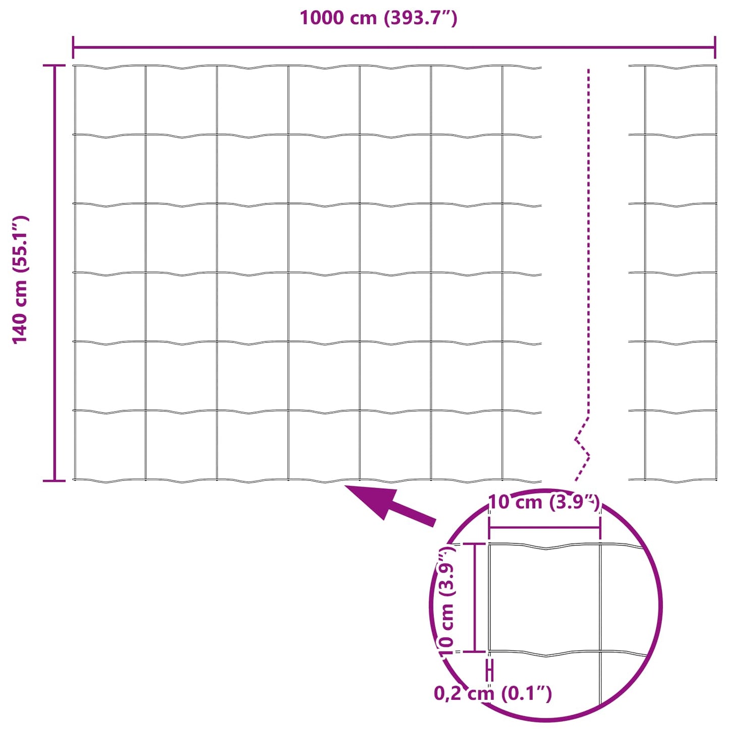 Európai Kerítés Szürke 1,4 x 10 m PVC-bevonatú vas