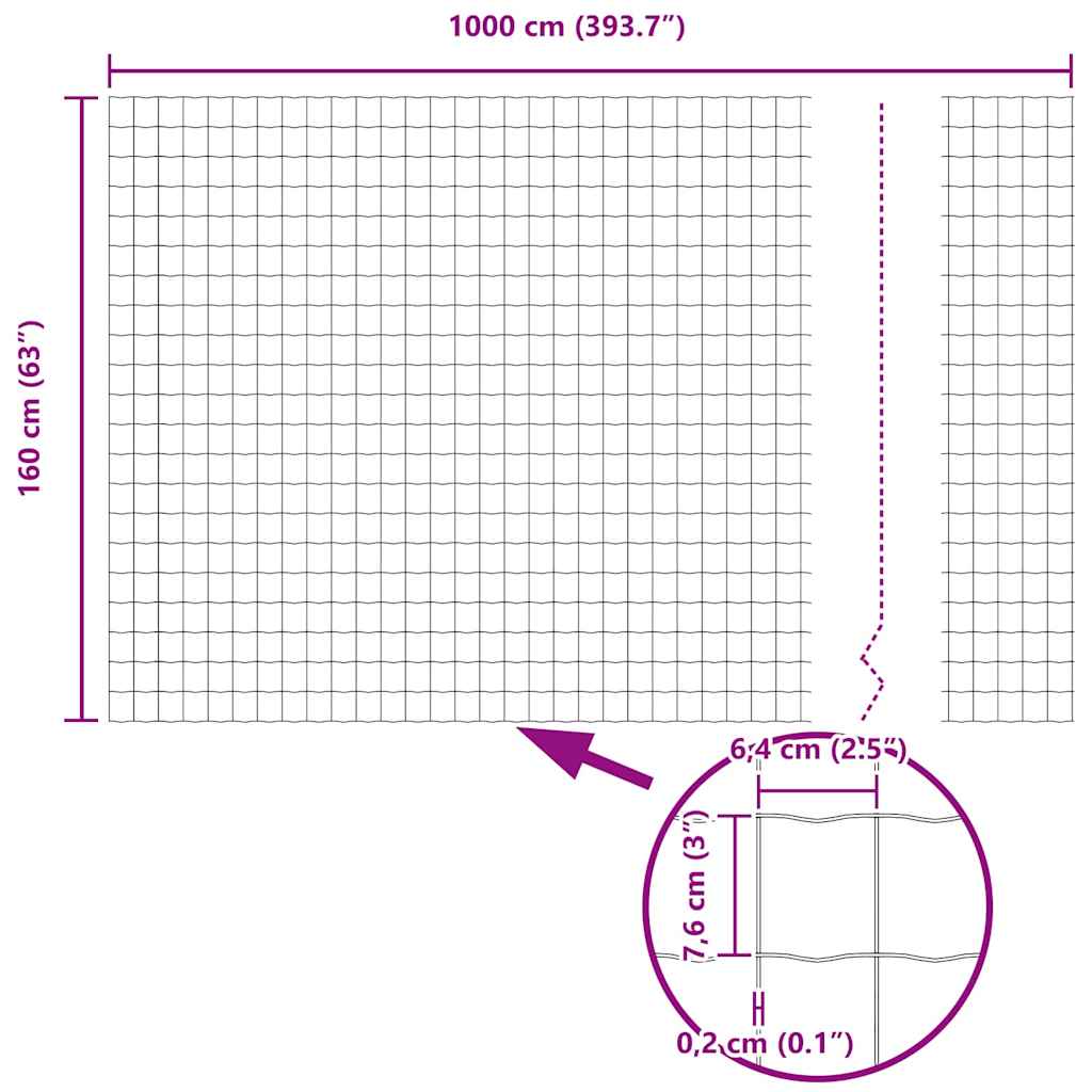Európai Kerítés Fekete 1,6 x 10 m PVC-bevonatú vas