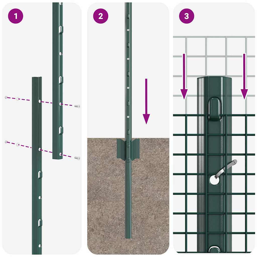 Hegesztett drótkerítés oszlopokkal 25 x 1 m Horganyzott Acél
