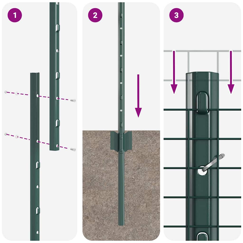 Hegesztett drótkerítés oszlopokkal 25 x 1,5 m Horganyzott Acél