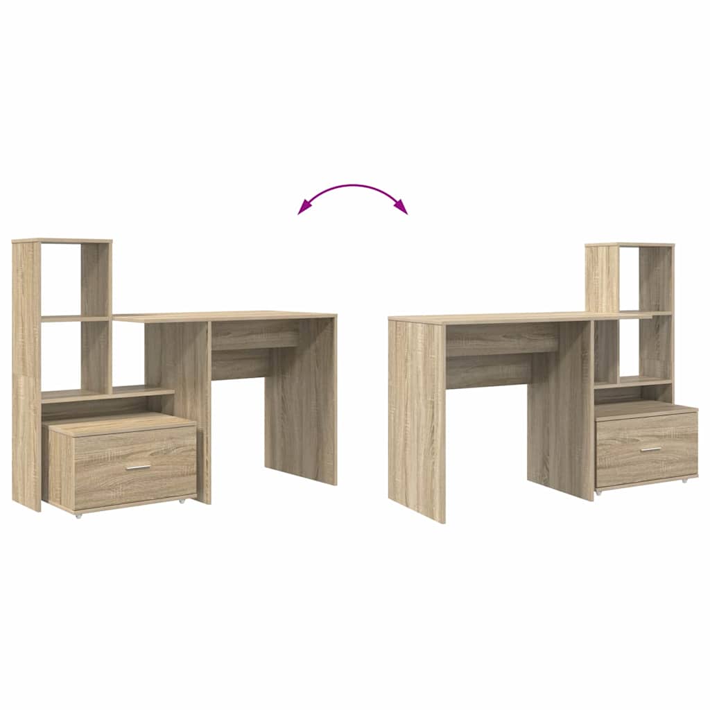 Asztal Sonoma tölgy Szerelt Fa 131,5 x 50 x 106,5 cm