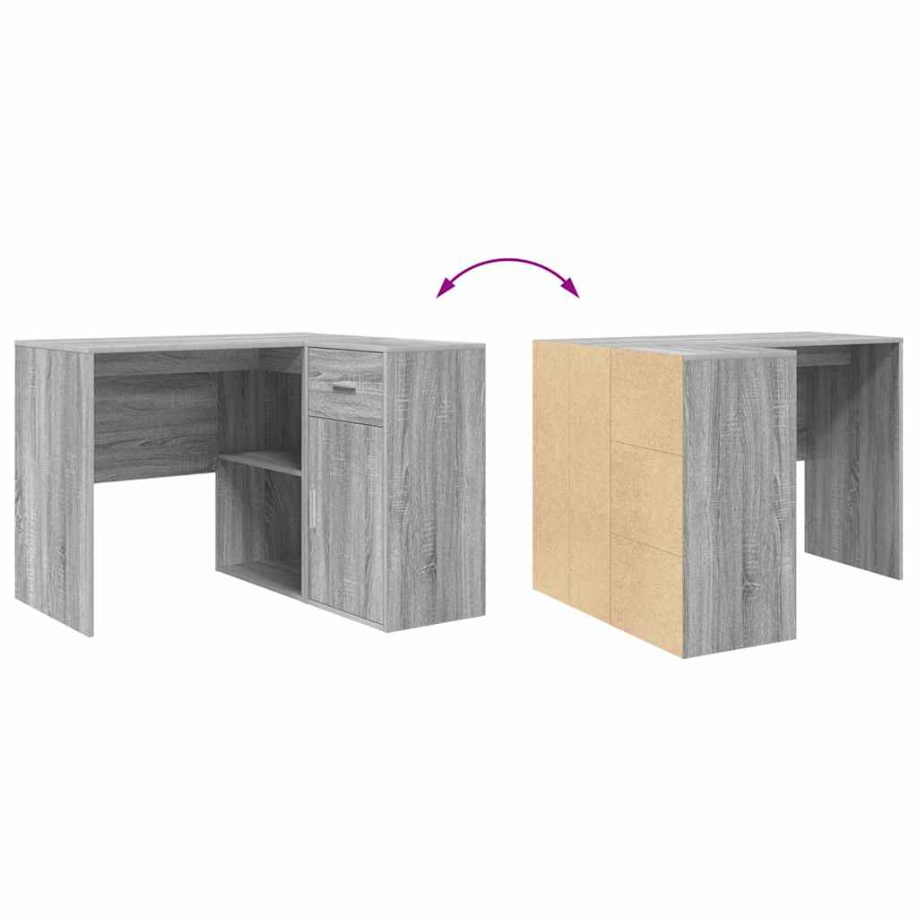 Sarokíróasztal fiókkal Szürke Sonoma 102 x 88 x 75 cm
