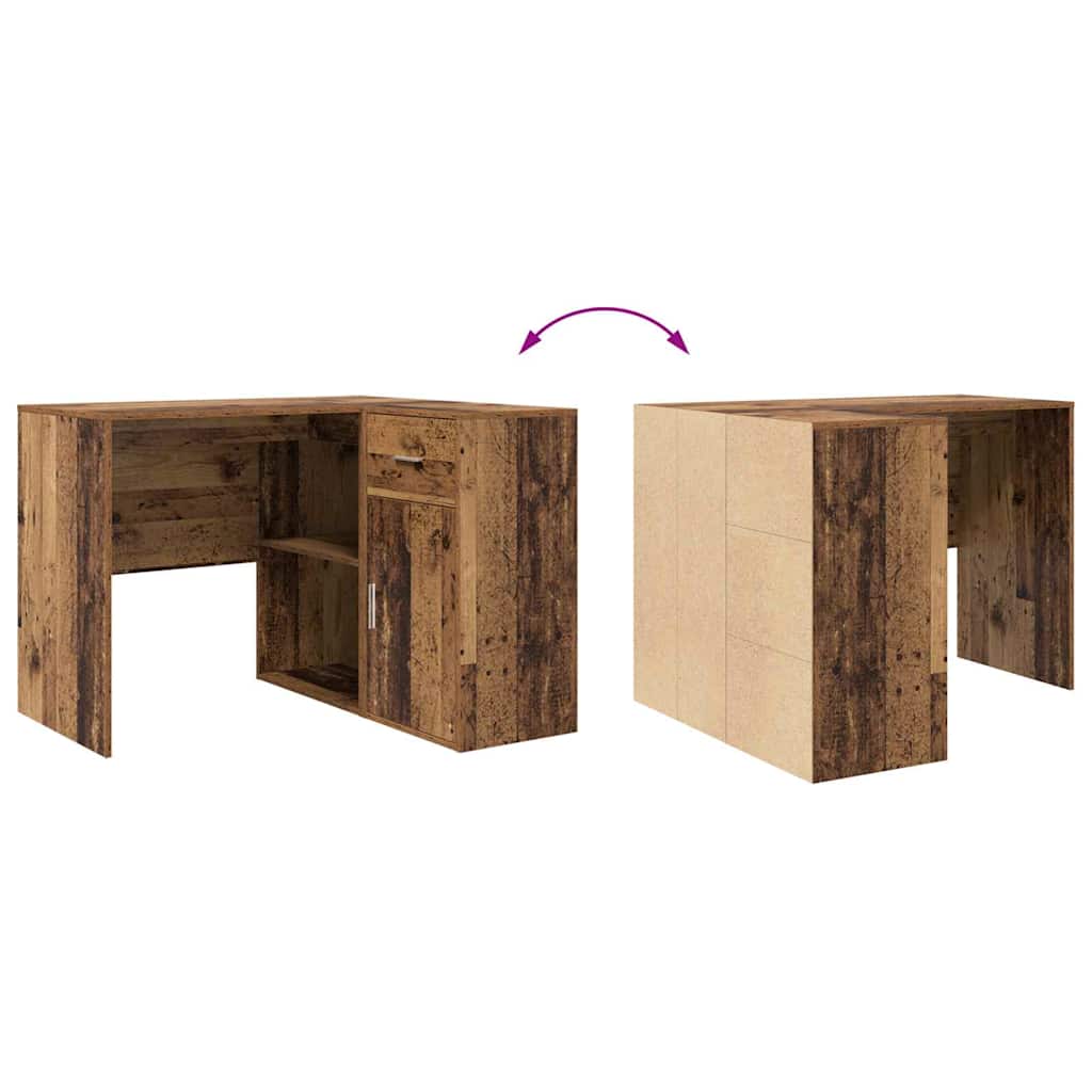 Sarokíróasztal fiókkal Öreg fa 102 x 88 x 75 cm